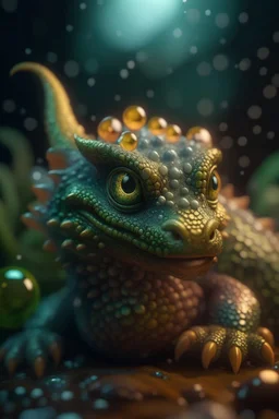 dragon in big pile of slimy bubbles with cute eyes, shot on Hasselblad h6d-400c, zeiss prime lens, bokeh like f/0.8, tilt-shift lens 8k, high detail, smooth render, down-light, unreal engine, prize winning