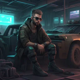 Cyberpunk car engineer