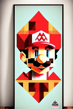Geometric Mario poster