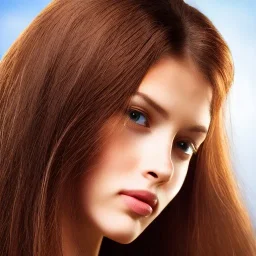 avatar of a beautiful Hungarian woman with clear features with a magical feel with light brown long hair with nature background