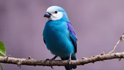 Blue love bird white head purple back