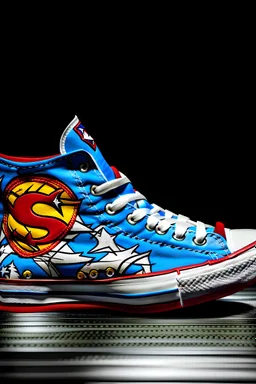 A converse sneaker, superman animation all over sneaker