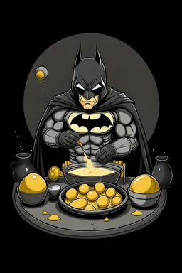 batman cooking eggs