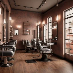 inside modern barber shop in osmanic style,türkis, 8k, extremly detailed,luxus, wohlhabend, cinema4d, 3d render, creative, complex, shining, much light,