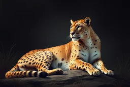 a cougar in a royal lion position, vector
