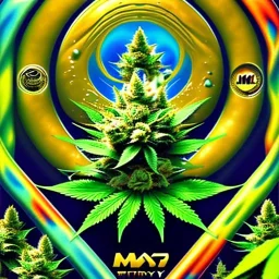 Marijuana, splash color, Psychedelic, detail, 8k,