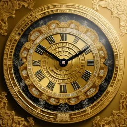 large crystal ornate square and round clock with a transparent body, wooden and black and gold, transparent, rococo, Artstation, intricate and meticulously detailed 8 k, ornate and jewels, bokeh background