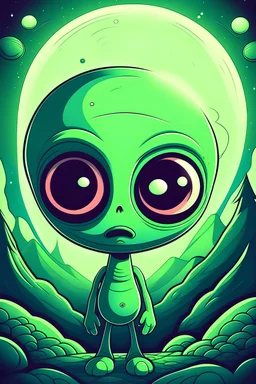 Lofi cover with cartoon alien