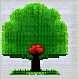 tree, pixel art style