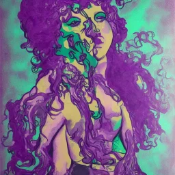 portrait aphrodite flying funky purple punk