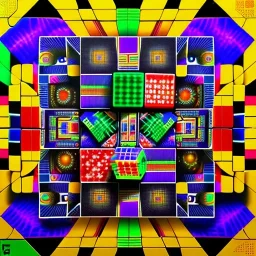 Kente scene, thread, surreal, flying Rubik's cube, african pattern symbols, engraved, 8k quality, hyper realistic, unreal engine 5