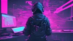 cyber punk hacker glitching