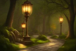 wooded stone lantern path