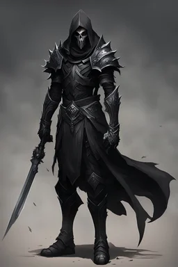 a man in black grimm reaper light armor