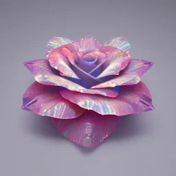 transparent multicolor crystal rose leaf