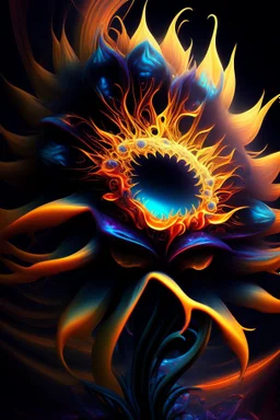 a abstract surreal lovecraftian bright holy flower