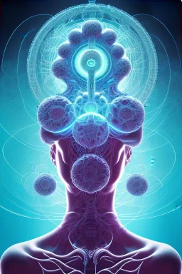 Spiritual Tentacles over human Head creating reality around, Dimethyltryptamine