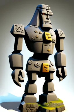 moai easter island golem robot with arms