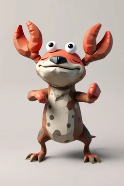 hi poly Mud Crab Dog T-pose just the character and simple background