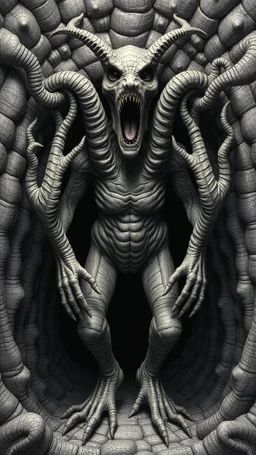 The Dingus in the style of Giger and Escher