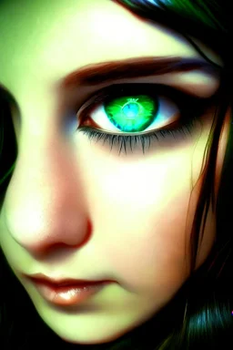 beautiful fantasy cartoon gaming green eyes zoomed out