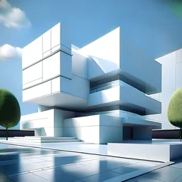 Museo arquitectura minimalista calidad ultra, hiperdetallado, 8k, 3D