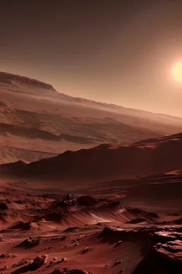 Night sky, Martian landscape
