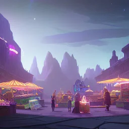 Local market, but with magical products on the extraterrestrial planet that has been in its sky for three months, people from different planets come to this market for Tata to prepare magical items for themselves