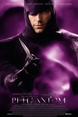 Movie Poster - ((("THE PHANTOM"))), extremely thick, muscular, 6'6'' 18-year-old Billy Zane with extremely exaggerated muscles as the Phantom, long-sleeved, textured, padded purple cotton bodysuit with skintight, formfitting textured purple cotton cowl with ((black eye mask)) and widow peak, black gloves and wrist gauntlets, black boots, double holstered utility belt, skull-shaped belt buckle, glowing, white eyes, standing next to his white horses, captured in a breath-taking explosion of color,