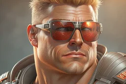 Photoreal Duke Nukem with shades