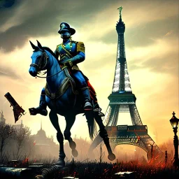 fallout 4, paris city at the time of jack the ripper, horses, spray paint