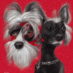 tim burton style dog portrait Christmas