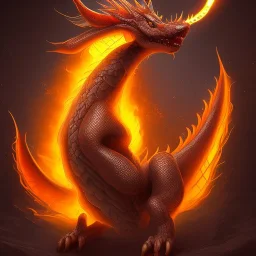 This Fire dragon has 2 horns pointing forward. Its neck is very short; Its snout is vertically very tall, very wide, very long, and smooth. Its teeth are retractable. It has sharp claws, fur, and striped scales. Its tail is very short and very wide.