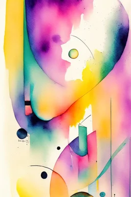 Abstract watercolor in the style of kandinsky. Pastel colours