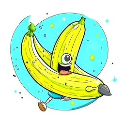 draw cartoon banana as starship