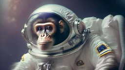 High quality photo of a monkey astronaut