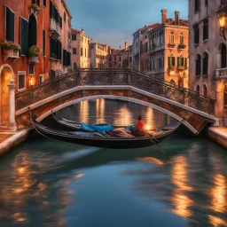 Venice barefoot bridge on grand canal, ultra quality, hyper detailed, artwork, 3d digital art, 8k