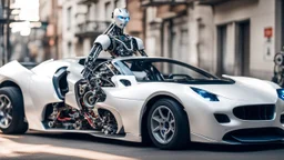 Metamorphosis of a sports car into a humanoid robot