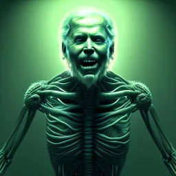 Ultra realistic image, joe biden zombie, zombie performance, skull, grey glow eyes. green blood, torn arm, night, walking twisted, waist up view, thriller style, dark ambient, highly detailed, White House background, concept art, unreal engine 5, god rays, ray tracing, RTX, lumen lighting, ultra detail, volumetric lighting, 3d, finely drawn, high definition, high resolution.