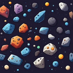 cartoon asteroids