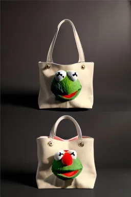 pret a porter bag made with muppet fabric, Sesame Street style, fashion photo studio, clean background, unreal engine 5, ray tracing, RTX, lumen lighting, ultra detail, volumetric lighting, 3d.