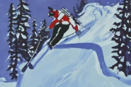 male mir einen Skifahrer im Stile von Alfons Walde