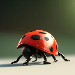 Ladybug robot, ultra realistic, ultra highly detailed, shiny, bokeh, smooth, studio quality, octane render, ambient lighting, polaroid,--ar 1:1 --v4