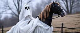 amish ghost horse dressed in amish outfit
