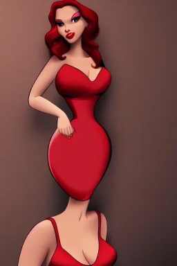 Animation photorealistic Scarlett Johansson as Jessica Rabbit