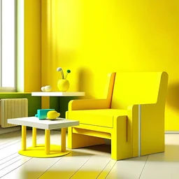 yellow color scheme, minimalist style