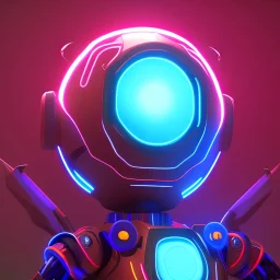 Neon licht,blauw,rood,kracht,Alien Robot,Base,3d render,unreal 5 engine by lospronkos