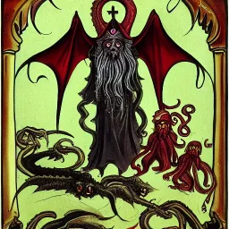 Cthulhu as a Russian Orthodox with vampire bat fangs