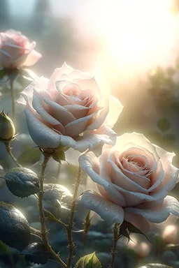 magic rose flowers,delicate petals,natural light ,sunlight,dew,fine ink drawing,landscape,fog,lots of details,realistic,high quality,3d, work of art,hyperdetalization,professionally,filigree,hazy haze,hyperrealism,transparent,delicate pastel tones,back lighting,contrast,fantastic,unreal,translucent,glowing,clear lines,horror,epic,fabulous,fabulous landscape