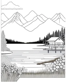 Coloring pages: Tranquility with Calmness and Relaxing Landscapes